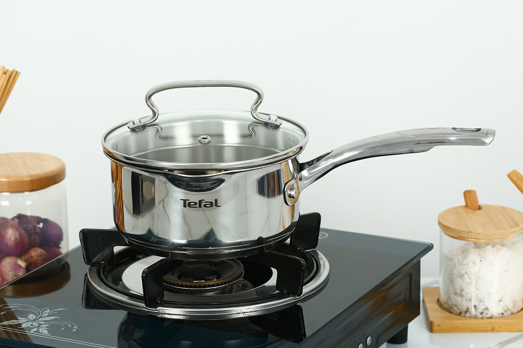 Bộ nồi quánh inox nắp kính Tefal Duetto Plus G719S674 Màu Inox