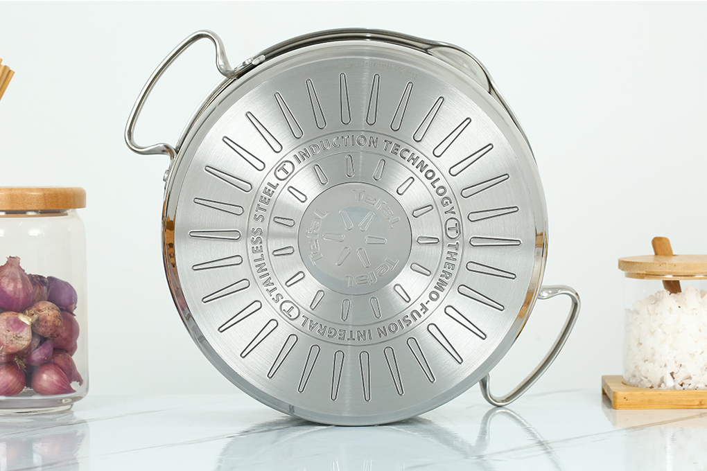 Bộ nồi quánh inox nắp kính Tefal Duetto Plus G719S674 Màu Inox