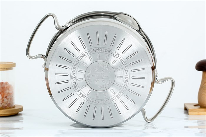 Nồi inox nắp kính 18 cm Tefal Duetto Plus G7194355 Màu Inox