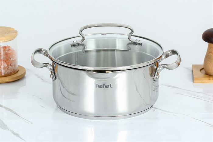 Nồi inox nắp kính 20 cm Tefal Duetto Plus G7194455 Màu Inox