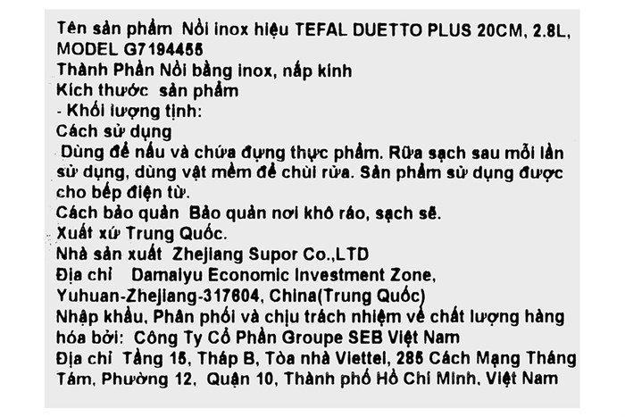 Nồi inox nắp kính 20 cm Tefal Duetto Plus G7194455 Màu Inox
