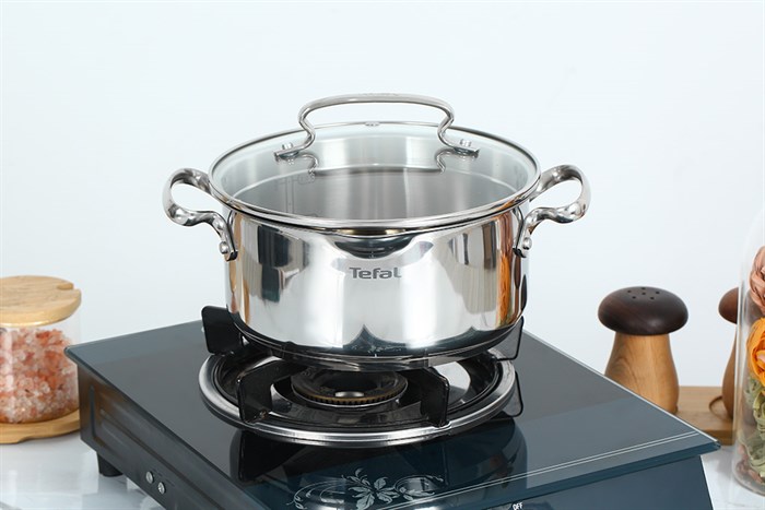 Nồi inox nắp kính 20 cm Tefal Duetto Plus G7194455 Màu Inox
