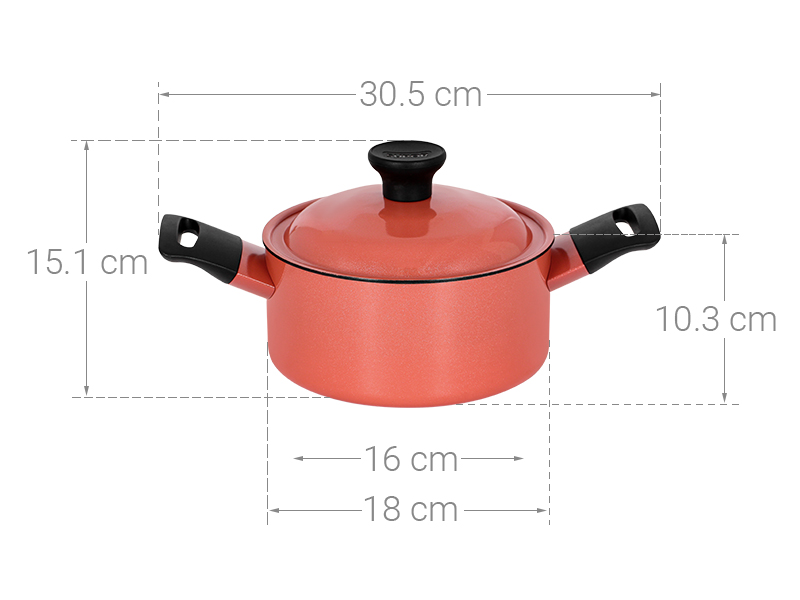 Nồi nhôm chống dính nắp nhôm 18 cm Supor Trendy H22104-ST18A