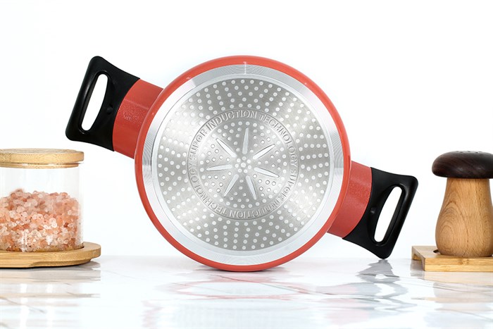 Nồi nhôm chống dính nắp nhôm 18 cm Supor Trendy H22104-ST18A Màu Cam đỏ