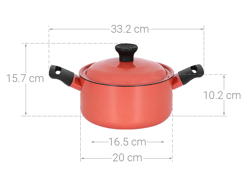 Nồi nhôm chống dính nắp nhôm 20 cm Supor Trendy H22104-ST20A