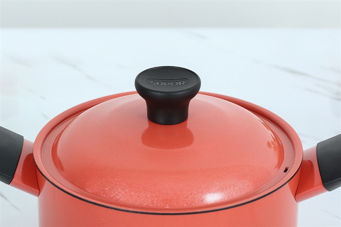 Nồi nhôm chống dính nắp nhôm 20 cm Supor Trendy H22104-ST20A Màu Cam đỏ