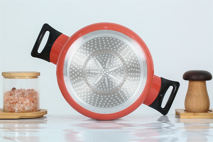 Nồi nhôm chống dính nắp nhôm 20 cm Supor Trendy H22104-ST20A Màu Cam đỏ