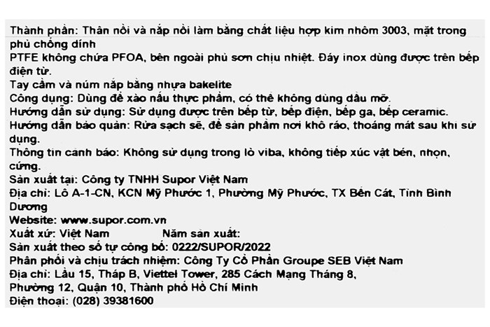 Nồi nhôm chống dính nắp nhôm 20 cm Supor Trendy H22104-ST20A Màu Cam đỏ