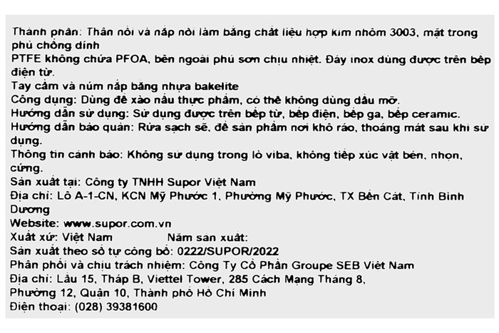 Nồi nhôm chống dính nắp nhôm 26 cm Supor Trendy H22104-ST26A Màu Cam đỏ