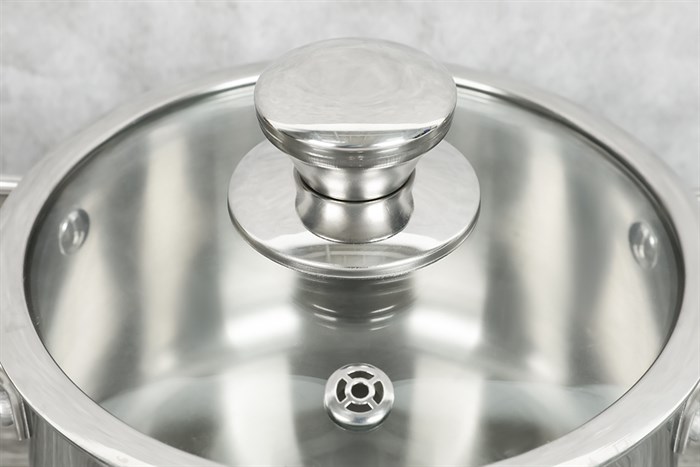 Bộ nồi chảo inox dập nguyên khối nắp kính Elmich Trimax Classic EL-2113OL Màu Bạc