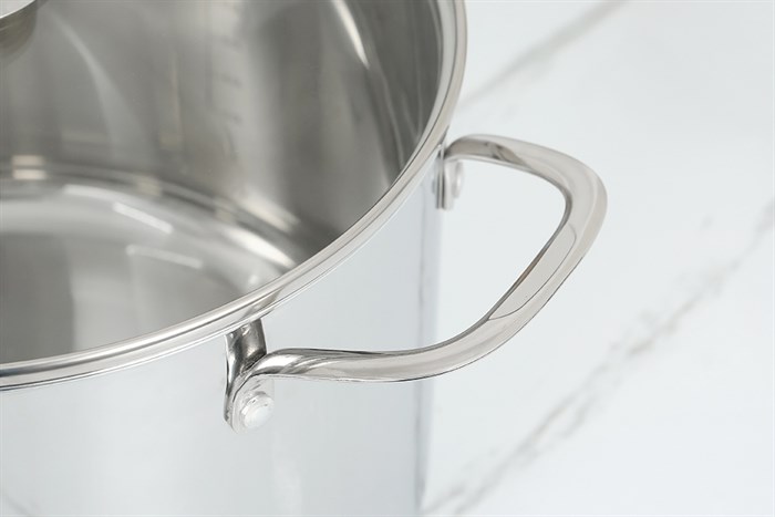 Nồi luộc gà inox 3 đáy nắp kính 28 cm Elmich Trimax Classic 2410OL Màu Bạc