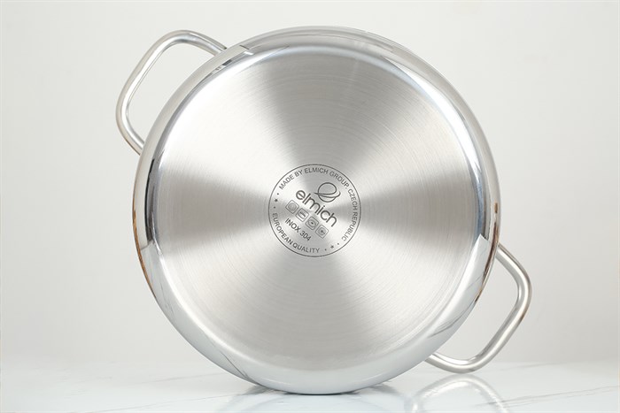 Nồi luộc gà inox 3 đáy nắp kính 28 cm Elmich Trimax Classic 2410OL Màu Bạc