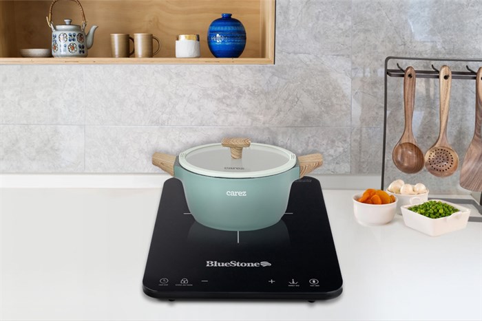 Nồi nhôm đúc vân đá nắp kính 18 cm Carez CPC595DI18SN