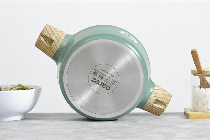 Nồi nhôm đúc vân đá nắp kính 18 cm Carez CPC595DI18SN Màu Xanh