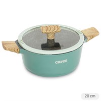 Nồi nhôm đúc vân đá nắp kính 20 cm Carez CPC595DI20SN