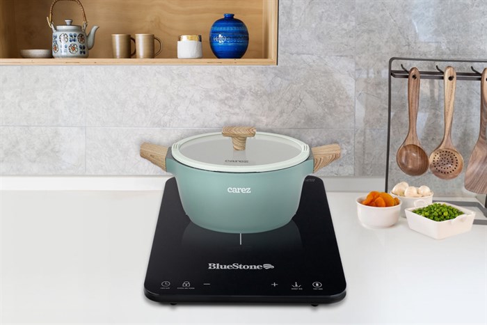 Nồi nhôm đúc vân đá nắp kính 20 cm Carez CPC595DI20SN