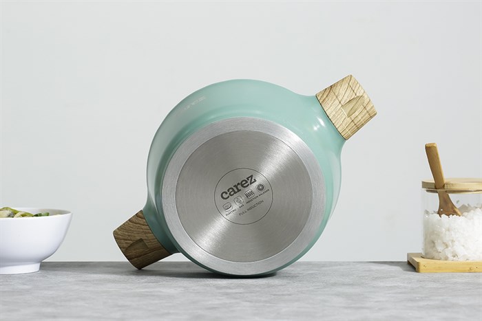 Nồi nhôm đúc vân đá nắp kính 20 cm Carez CPC595DI20SN Màu Xanh