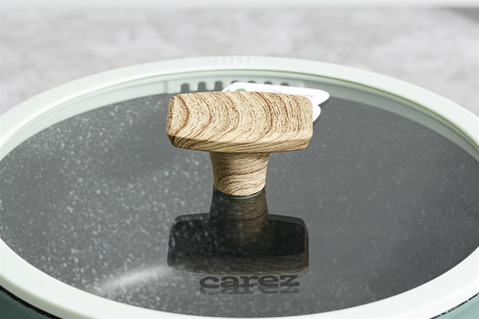 Nồi nhôm đúc vân đá nắp kính 24 cm Carez CPC595DI24SN Màu Xanh