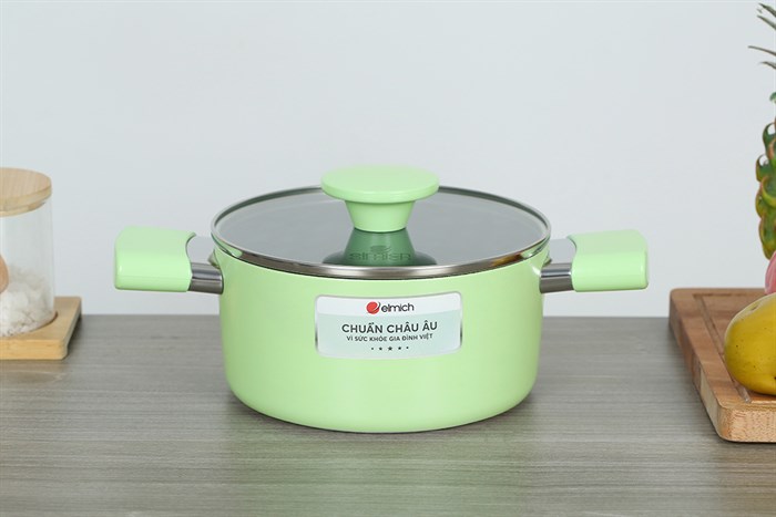 Nồi nhôm chống dính nắp kính 18 cm Elmich EL-5113AO18