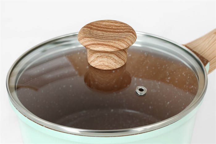 Quánh nhôm chống dính nắp kính 18 cm Green Cook GCS225-18IH Màu Xanh lá