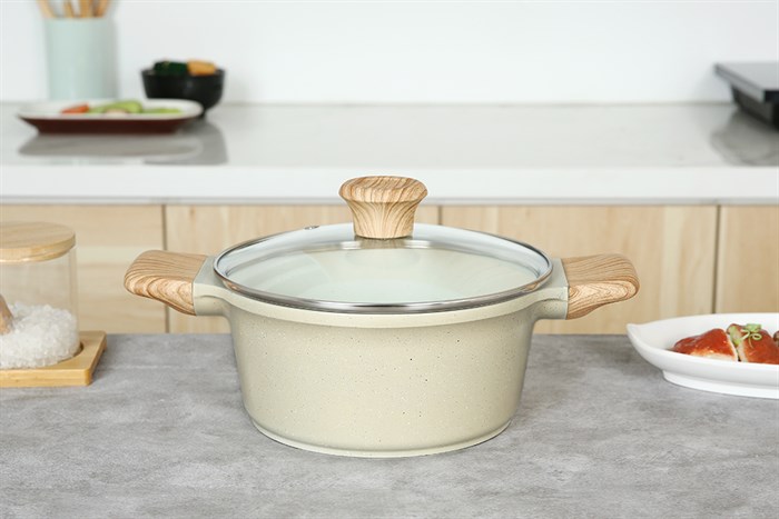Nồi nhôm chống dính nắp kính 20 cm Green Cook GCS225-20IH
