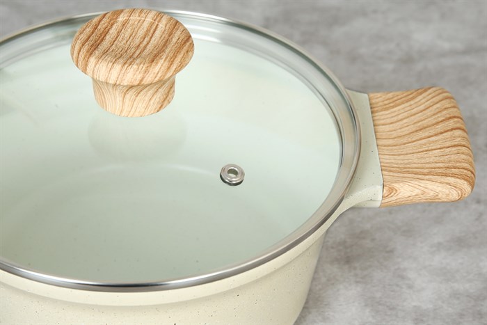 Nồi nhôm chống dính nắp kính 20 cm Green Cook GCS225-20IH Màu Màu be