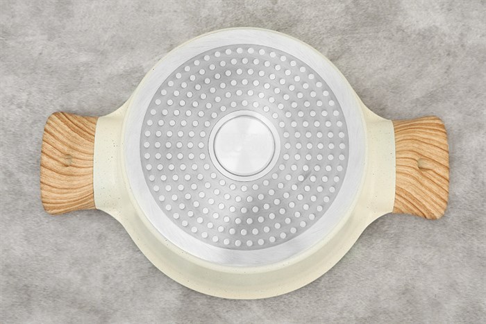 Nồi nhôm chống dính nắp kính 20 cm Green Cook GCS225-20IH Màu Màu be