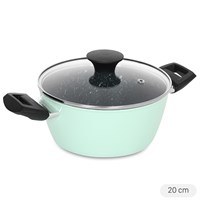 Nồi nhôm chống dính nắp kính 20 cm Green Cook GCS226-20IH