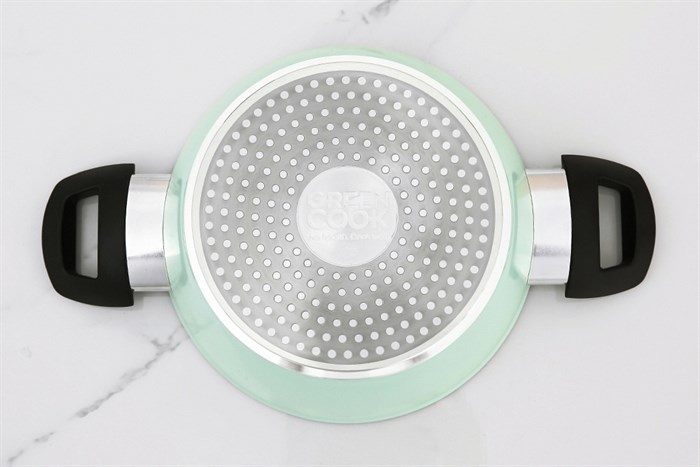 Nồi nhôm chống dính nắp kính 20 cm Green Cook GCS226-20IH Màu Xanh lá