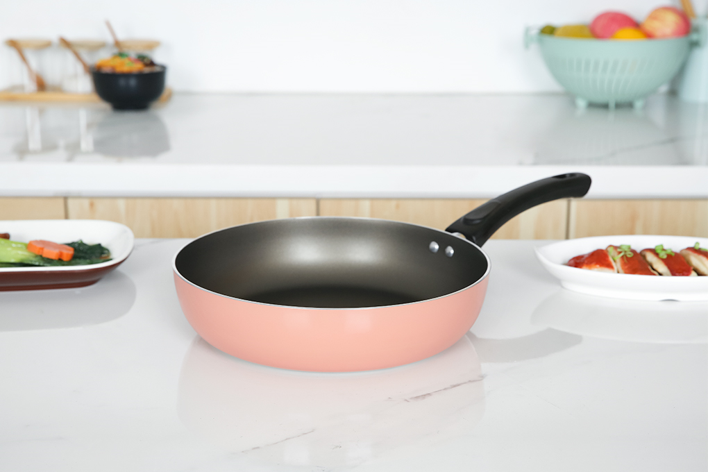 Bộ nồi chảo nhôm chống dính nắp kính Elmich EL1162E Màu Hồng đất