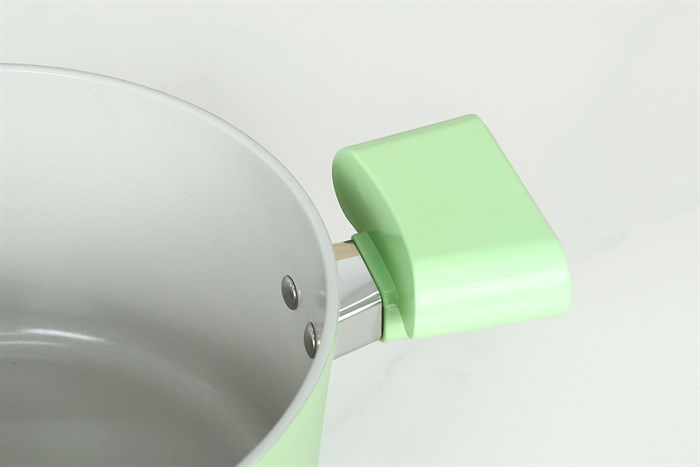 Nồi nhôm men sứ chống dính nắp kính 20 cm Elmich Hera II EL-5203GY20 Màu Xanh lá