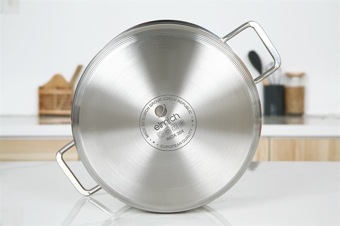 Bộ 3 nồi inox 3 đáy nắp kính Elmich EL-2324MN Màu Inox