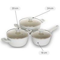 Bộ nồi quánh nhôm chống dính nắp kính Green Cook GCS227-T1