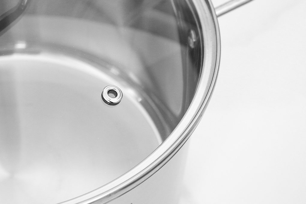 Bộ nồi quánh inox 5 đáy nắp kính Sunhouse SHG601 Màu Inox