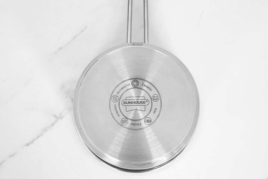 Bộ nồi quánh inox 5 đáy nắp kính Sunhouse SHG601 Màu Inox