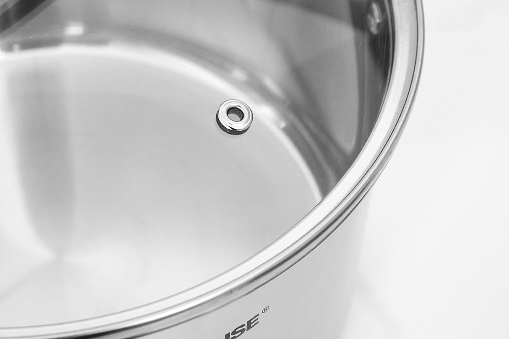 Bộ nồi quánh inox 5 đáy nắp kính Sunhouse SHG601 Màu Inox
