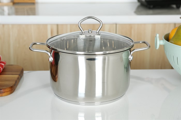 Bộ 3 nồi inox 3 đáy nắp kính Delites CW-B007-1 Màu Inox