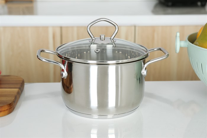 Bộ 3 nồi inox 3 đáy nắp kính Delites CW-B007-1 Màu Inox