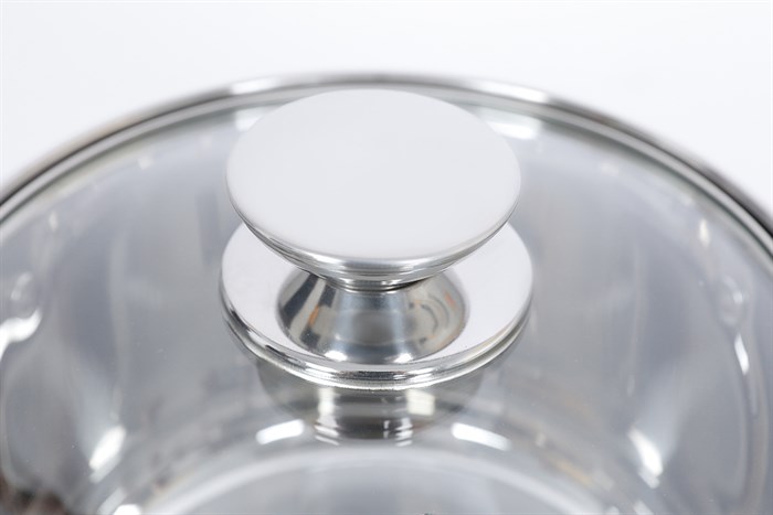 Nồi inox 5 đáy nắp kính 18 cm Green Cook GCS243-18IH Màu Inox