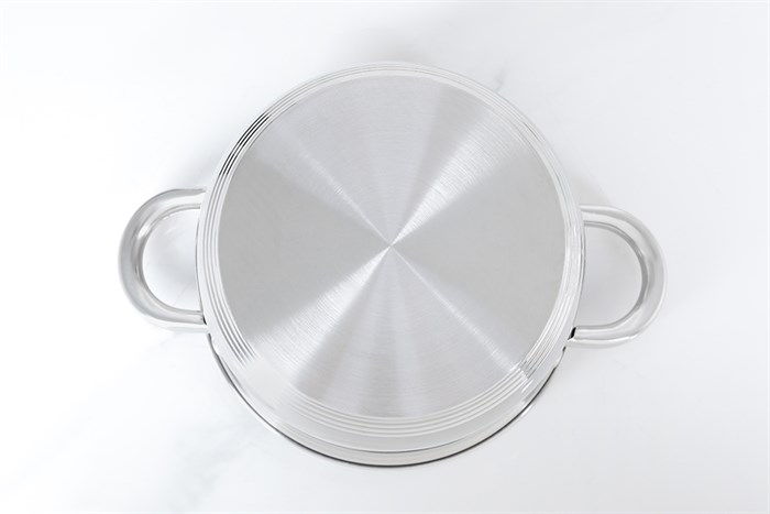 Nồi inox 5 đáy nắp kính 18 cm Green Cook GCS243-18IH Màu Inox