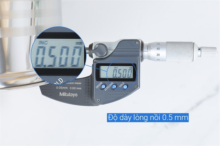 Nồi inox 5 đáy nắp kính 18 cm Green Cook GCS243-18IH Màu Inox