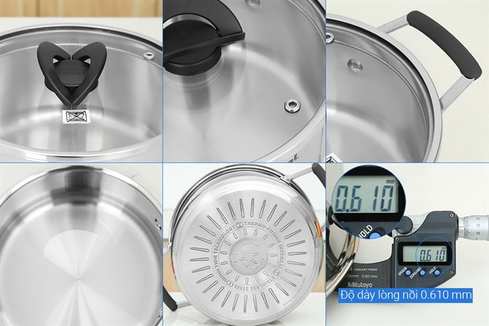 Bộ nồi quánh inox nắp kính Tefal Optispace G7376S44 Màu Inox