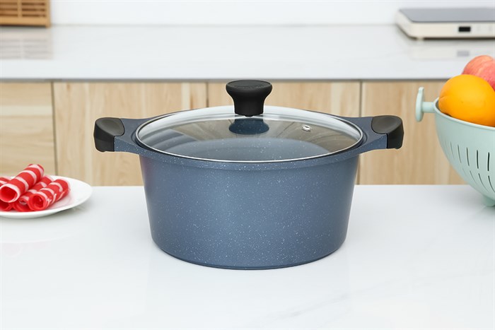 Bộ nồi quánh nhôm chống dính nắp kính Supor DuraRock H23102-T1