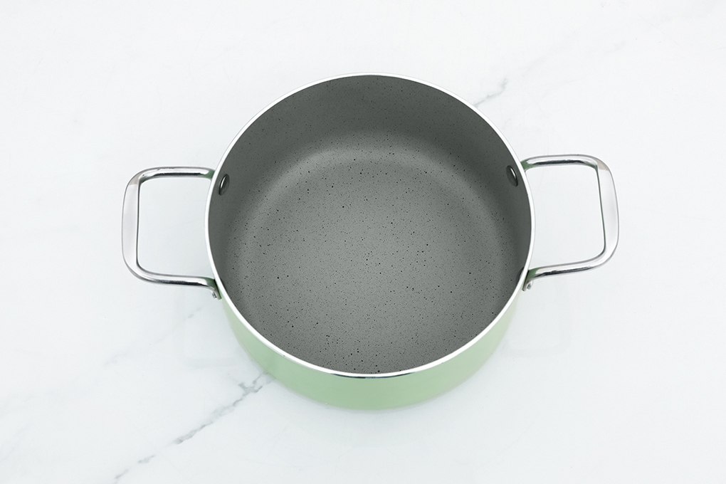 Nồi nhôm chống dính nắp kính 20 cm Delites NDE20 Màu Xanh mint