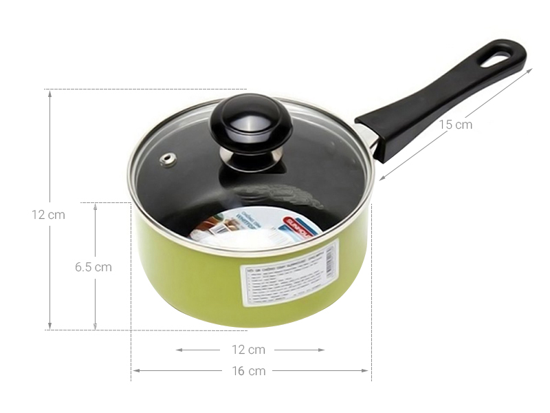 Quánh nhôm chống dính nắp kính 16 cm Sunhouse SHG-MP16