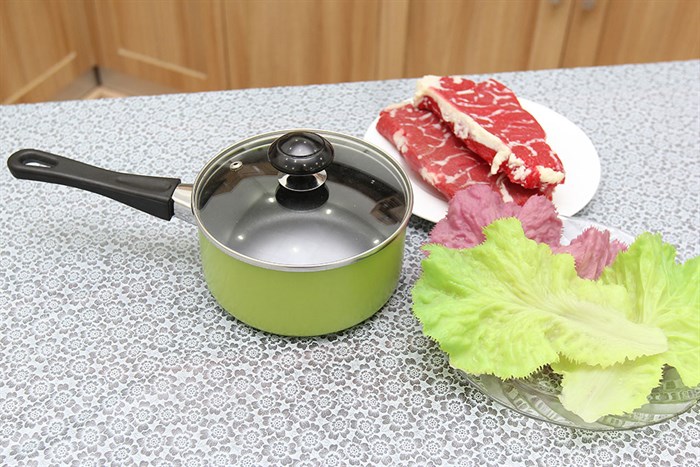 Quánh nhôm chống dính nắp kính 16 cm Sunhouse SHG-MP16 Màu Xanh lá