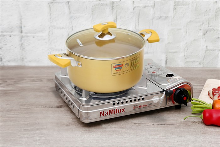 Nồi nhôm anod 22 cm Sunhouse SH8834- 22EBN Màu Vàng đồng