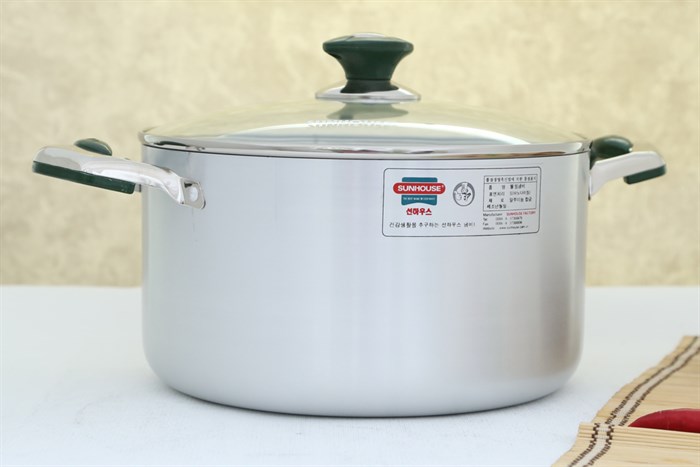 Nồi nhôm anod nắp kính 26 cm Sunhouse SHG88-26S Màu Bạc