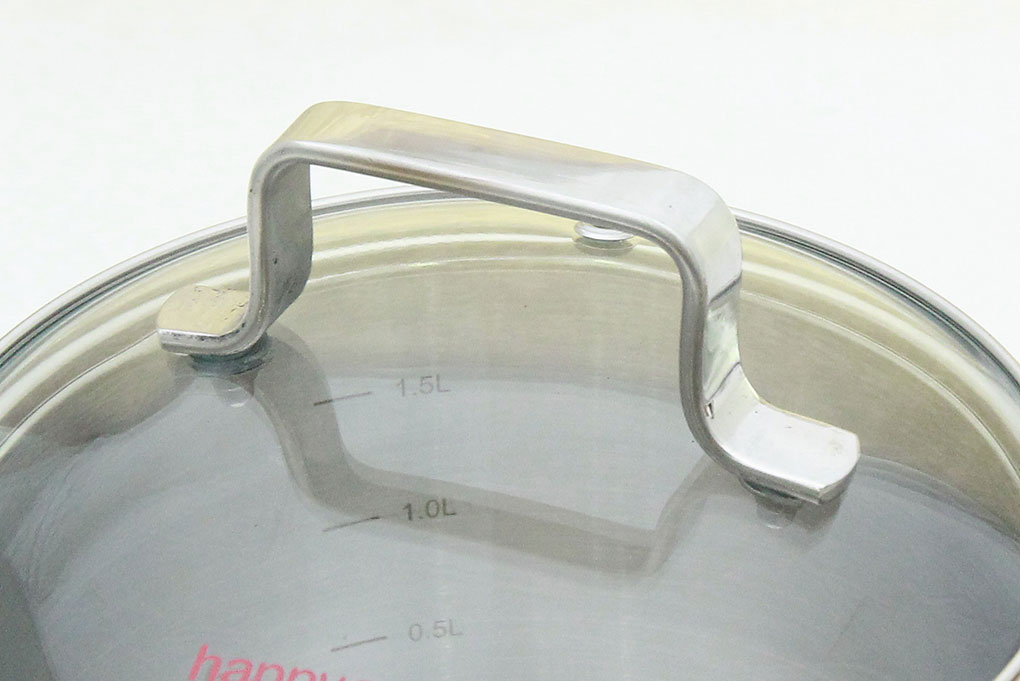 Quánh inox 3 đáy nắp kính 16 cm Happycook Richar Q16-RS Màu Inox