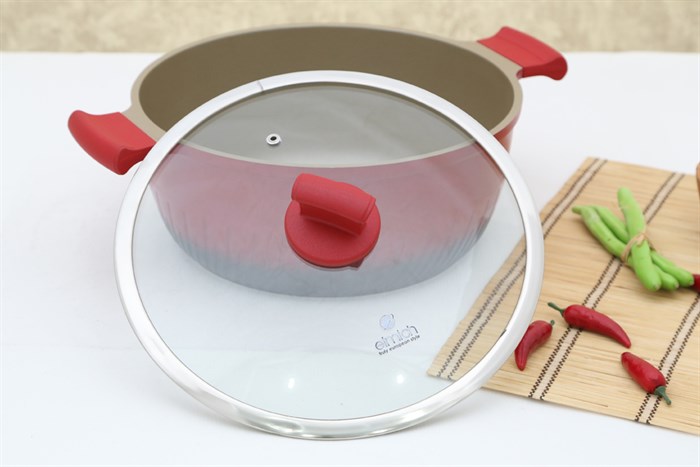Nồi nhôm chống dính đáy từ 24 cm Elmich Phoenix-2357171 Màu Đỏ đô